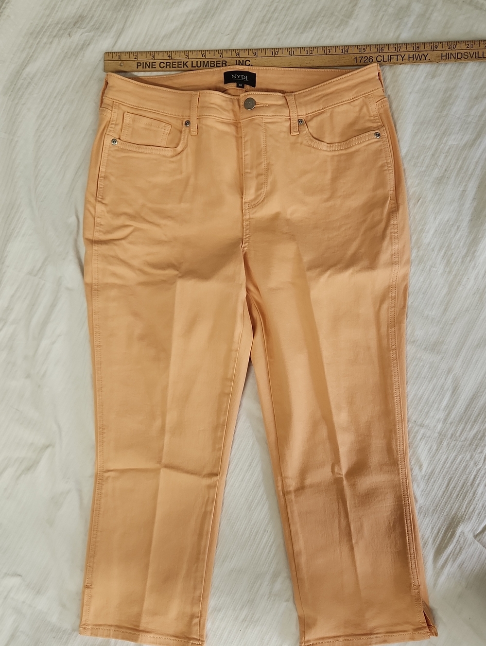 NYDJ Peach-Orange Cropped Ankle Jeans